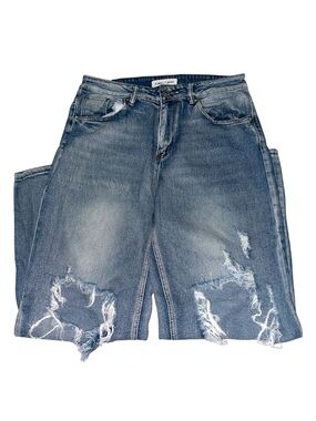 Almost Famous Distressed Blue Relaxed Jeans